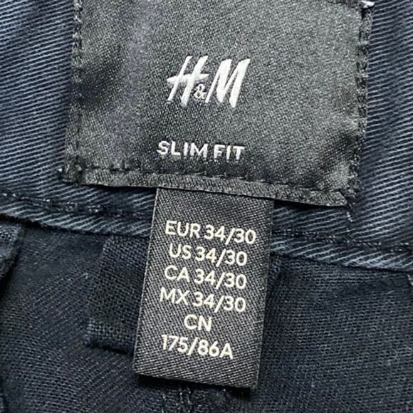 H&M Women's Black Slim Fit High Waisted Carrot Barrel Cargo Trousers Pants 34 - Picture 4 of 5